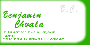 benjamin chvala business card